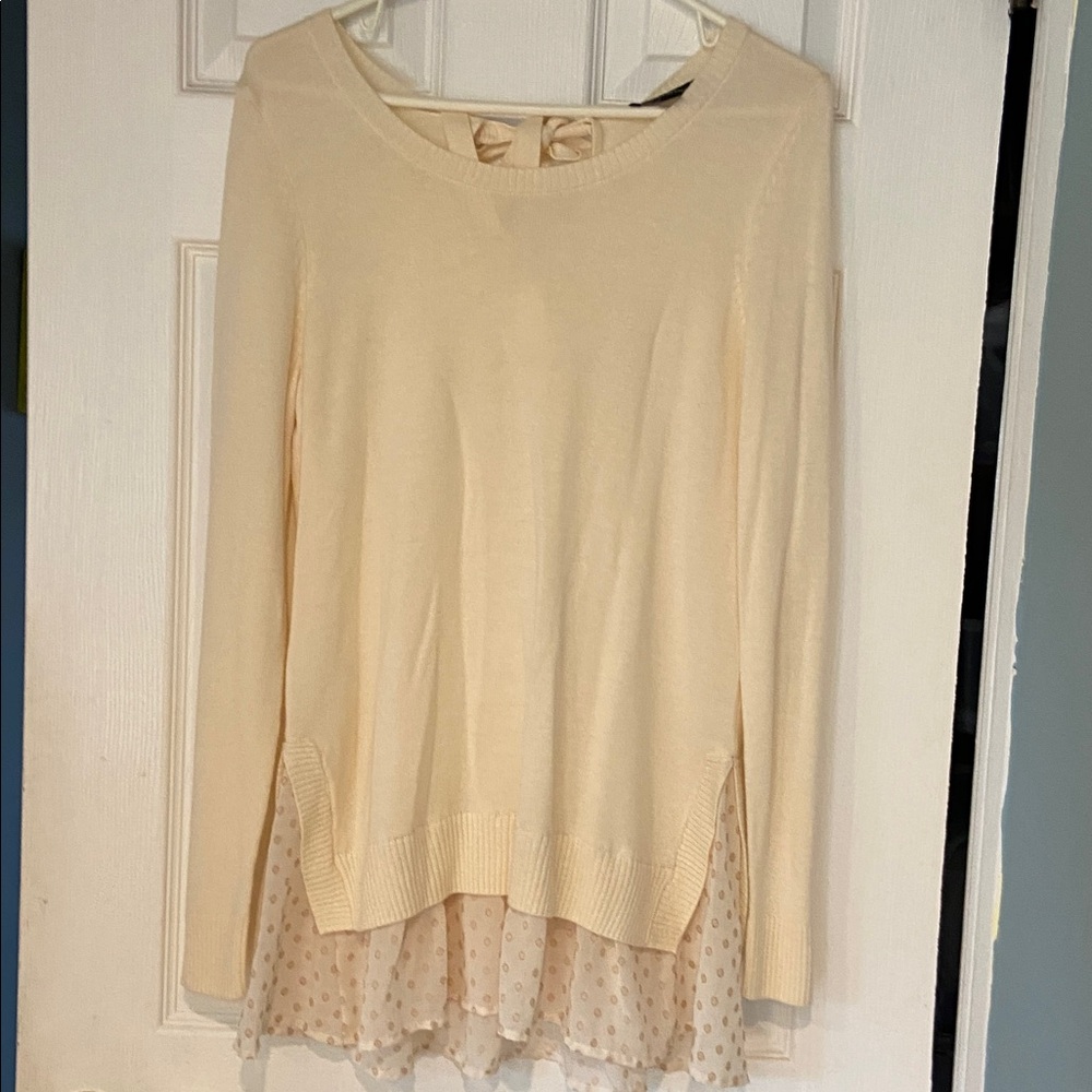 Ann Taylor Cream Knit Sweater